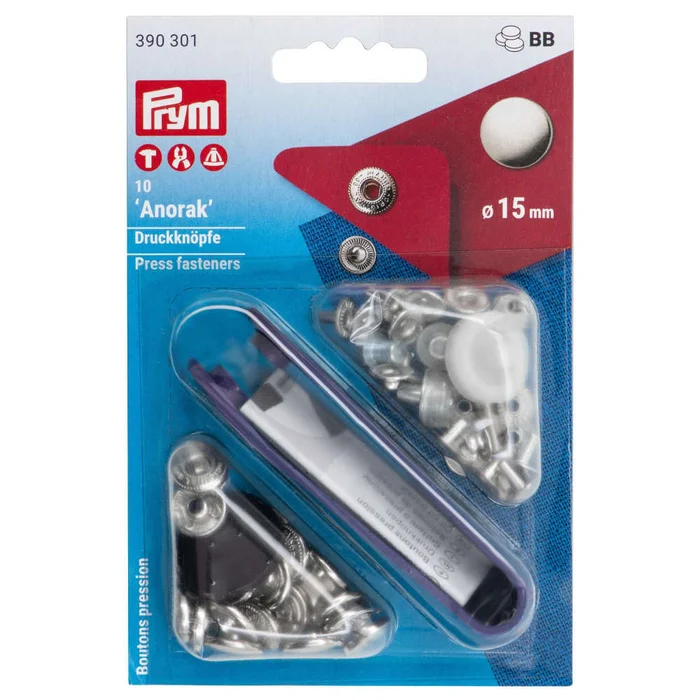 Prym Druckknöpfe Anorak, 15 mm