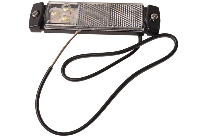 Rechteckige weiße Begrenzungsleuchte – Anschluss mit 2-adriger loser Draht – LED