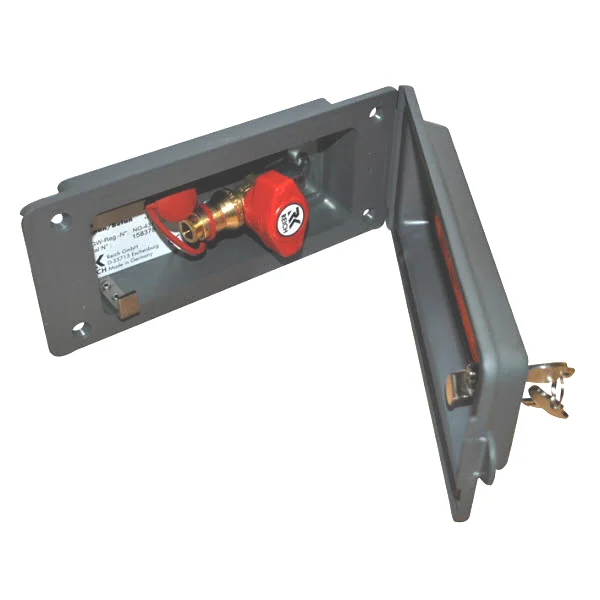 Reich Versorgungsklappe für Gas mit Schloss, grau