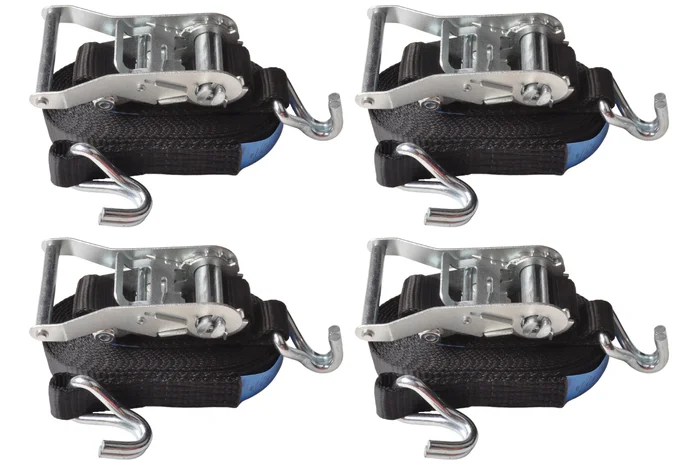 Satz mit 4 Spanngurte 600×3,5 cm – schwarz – Bruchlast 3000 kg