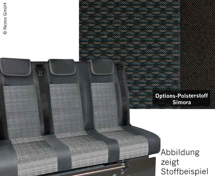 Schlafsitzbank VW T6 Trio Style V3000 Gr.10 3-sitzig. Polster Simora T6