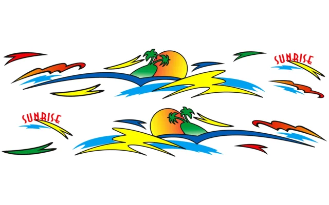 Schütz Sunrise Graffity Aufkleber für Fahrzeuge Set 10 teilig