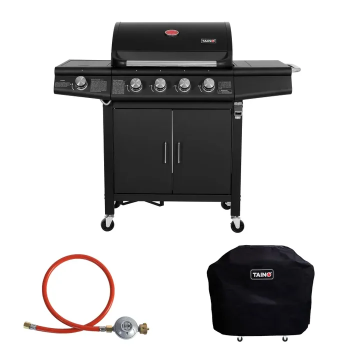 Set RED 4+1 Gasgrill + Abdeckhaube + Gasregler