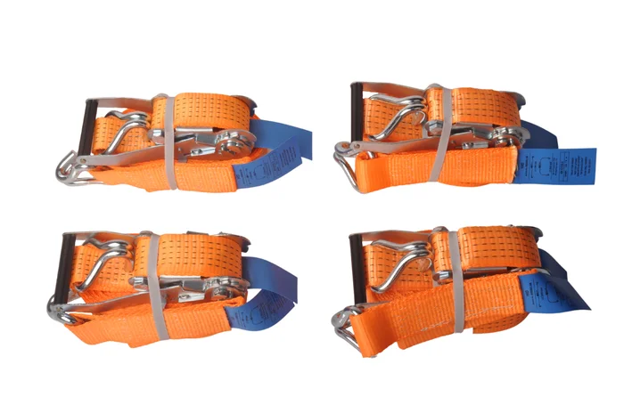 Set von 4 Zurrgurten 800×5 cm – orange mit Aanhangwagendirect.nl Aufdruck – Bruchlast 5000 kg