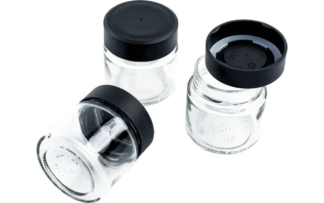 Silwy Magnet-Feinkostgläser BLACK & CLASSY 125 ml inkl. Leiste BLACK