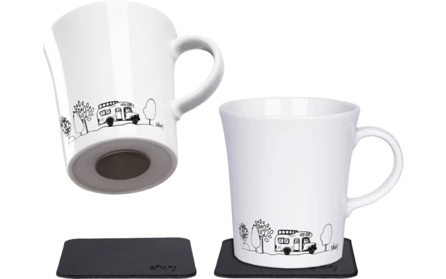 Silwy Magnet-Tassen „Camping“ 2er-Set inkl. Metall-Nano-Pads