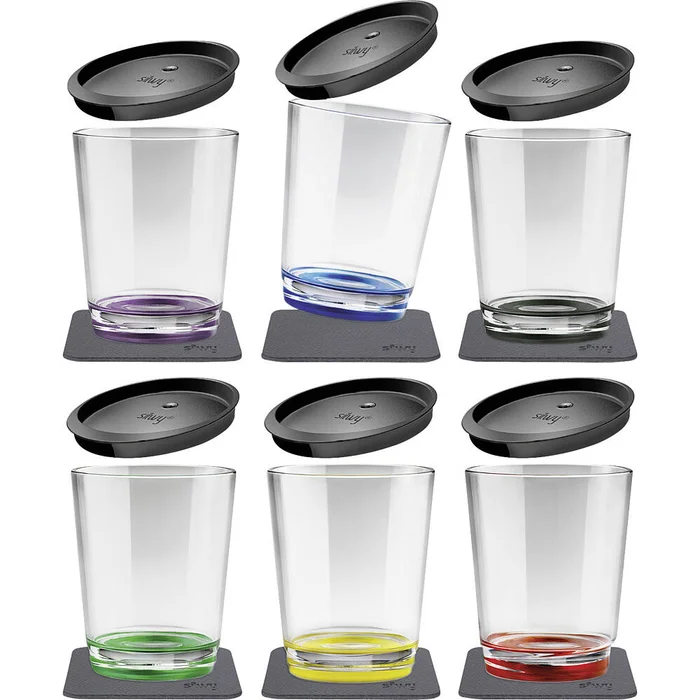 Silwy Trinkbecher Magnet-Kunststoff 250 ml, 6er-Set