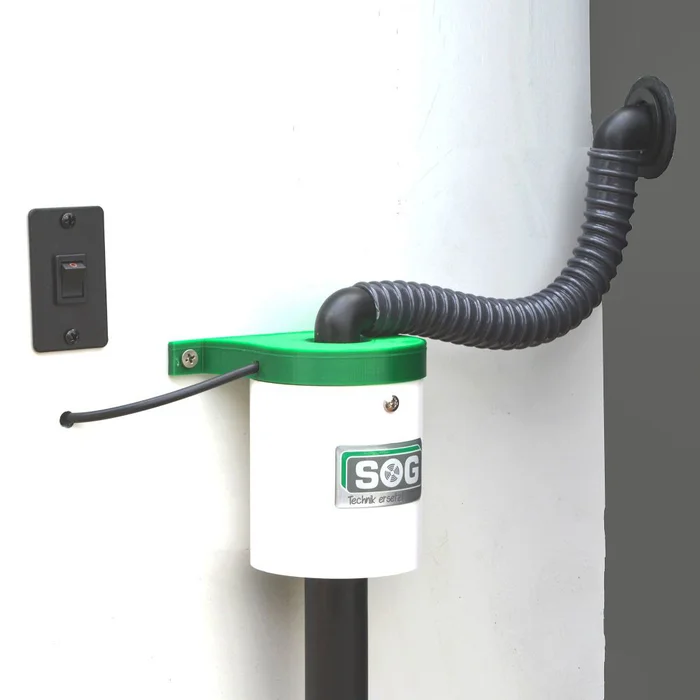 SOG WC Entlüftung für Trockentrenntoilette Türvariante, Gehäuse schwarz