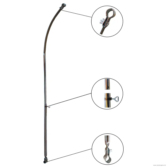 Stahl Dachauflagestange gebogen 25 mm, 210-255 cm