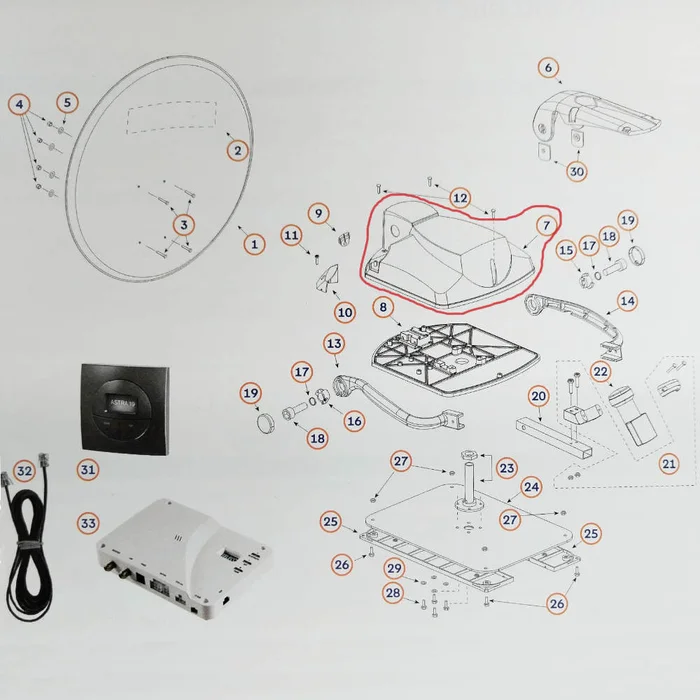 Teleco Kunststoff-Abdeckung für Telesat BT 65/85 (Nr. 812571)