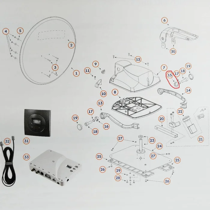 Teleco LNB Buchse links für Telesat BT 85 (Nr. 817363)