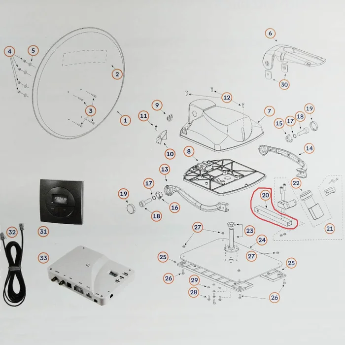 Teleco LNB Tragrohr zu Telesat BT 85 (Nr. 812680)