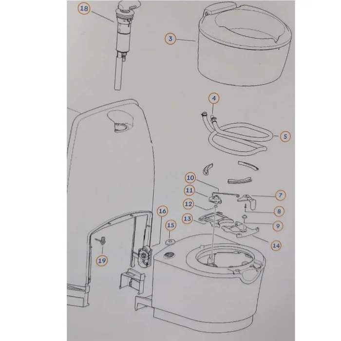 Thetford Spülrohr und Düse für SC224CW