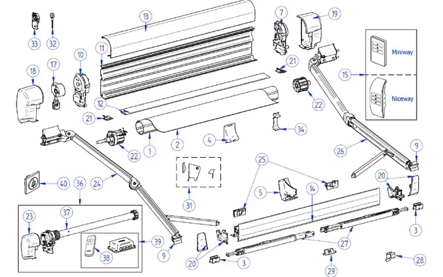 Thule Befestigung für Stützfuß an Vorderschiene 2 Stück links und rechts passend zu Omnistor 5003 / 6200 / 6200 Eriba Touring / 8000 / 9200