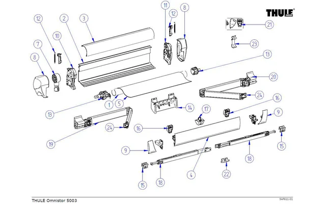 Thule Endkappe (Links/Rechts) passend zu Omnistor 5003