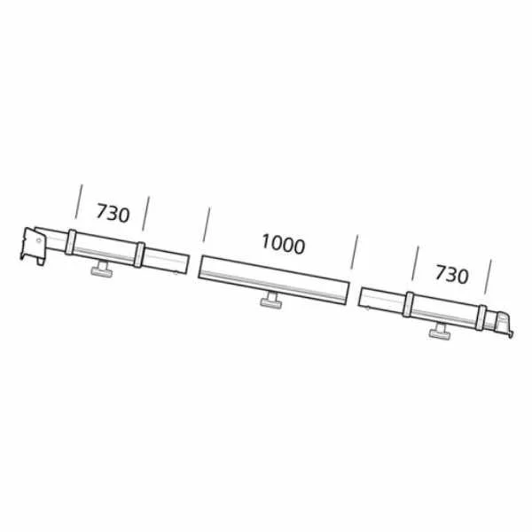 Thule Klemmprofil links f. Markisenzelte, Auszug 2,75 m, Serie 8 (Nr.1500602163)
