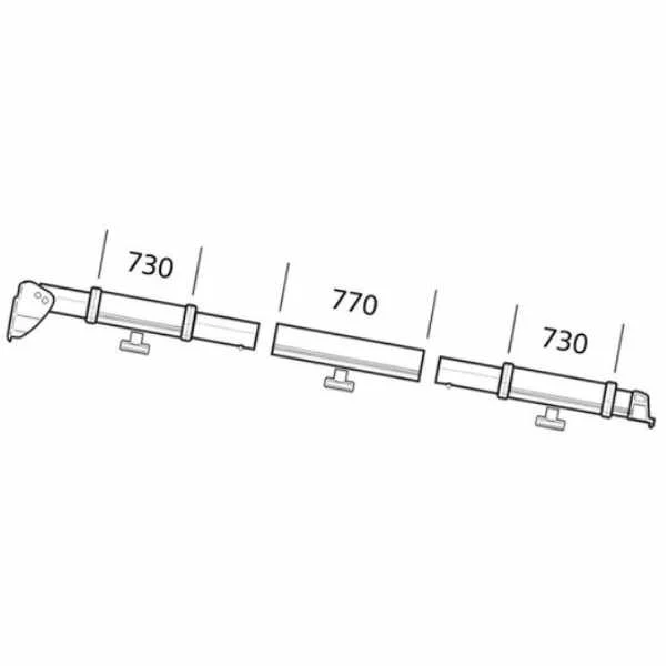 Thule Klemmprofil rechts f. Markisenzelte, Auszug 2,5 m, Serie 5 (Nr.1500602158)