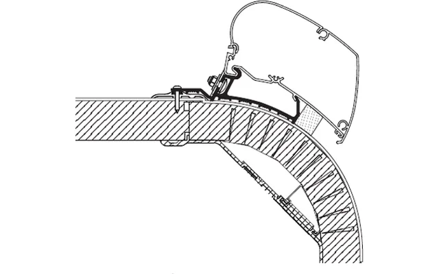 Thule Markisenadapter passend für Omnistor 9200 / 6300 für Dachmontage Reisemobil Laika
