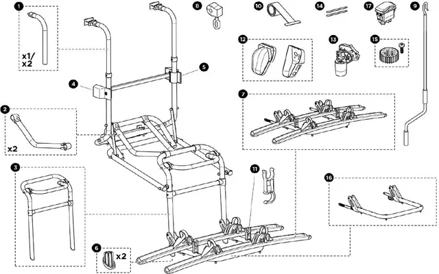 Thule Schienenbügel für Lift 16V Fahrradträger Ersatzteil Nr. 1500603109