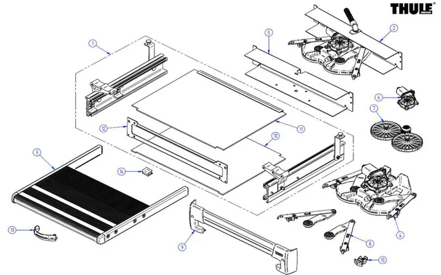 Thule Schmutzschutz für Slide-Out G2 Ducato/Crafter 700 Auszugsstufe – Thule Ersatzteilnummer 1500603705