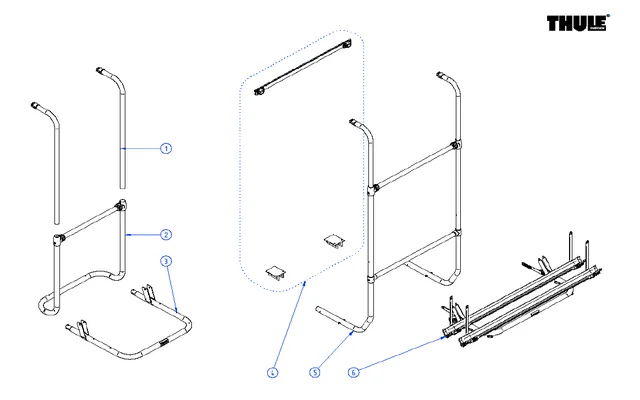 Thule Tragarm unten für Fahrradträger Sport G2 Tour – Thule Ersatzteilnummer 1500602650