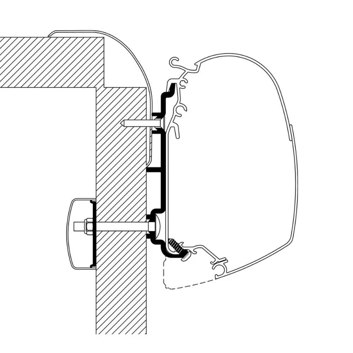 Thule Wandadapter für Frankia, Omnistor Serie 5 und 8, Länge 3,50 m