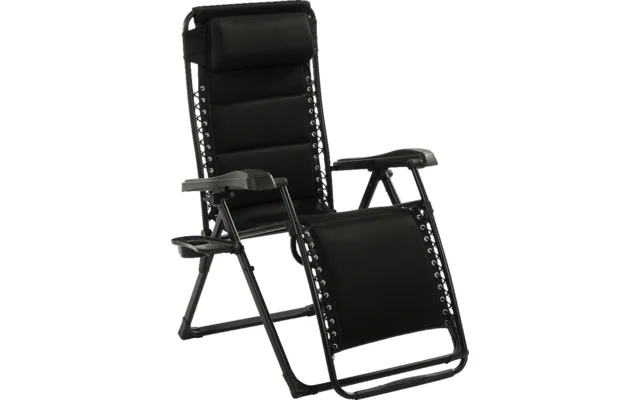 Travellife Barletta Relax Campingstuhl Klappbar mit dem abnehmbaren Kopfkissen Black