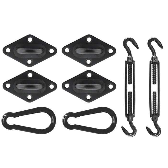 Travellife Befestigungskit für rechteckiges Schattentuch, schwarz