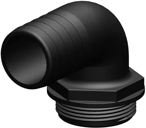 Trudesign Aquavalve slangestuds sort 90° 1 1/2″ 38mm