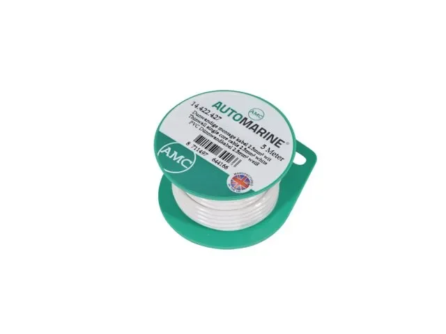 Tyndvægget enkeltlederkabel 2,5 mm² hvid (5m)