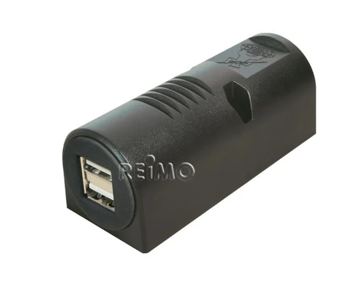 USB-Aufbaudose 12/5V 5A mit Doppel-USB 2×2,5A
