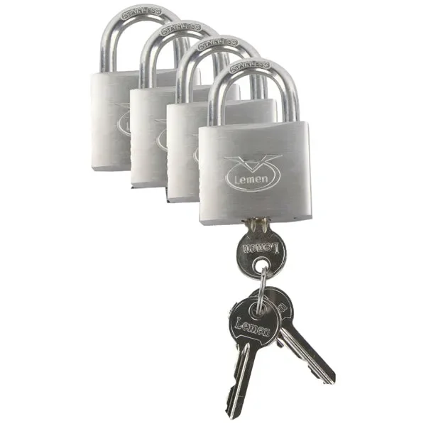 Vorhängeschloss-Set LEMEN 4-tlg. 30 mm mit 3 Hauptschlüsseln Modus