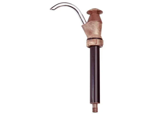 Wasserhahn aus braunem Kunststoff mit Handpumpenauslauf aus Aluminium Original Einzelhandelsgeschäfte