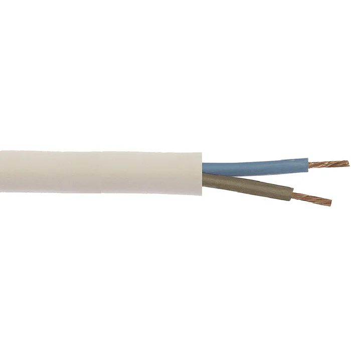 Weingärtner PVC Schlauchleitung / Stromkabel H03VV-F 5m, weiss, 2×0,75 qmm