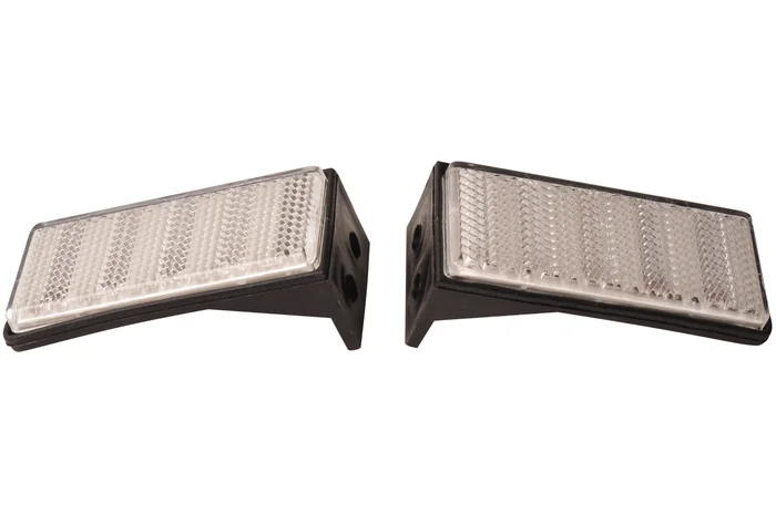 Weißer Reflektor 76×34 mm – inklusive Montagebügel – Set aus 2 Stück