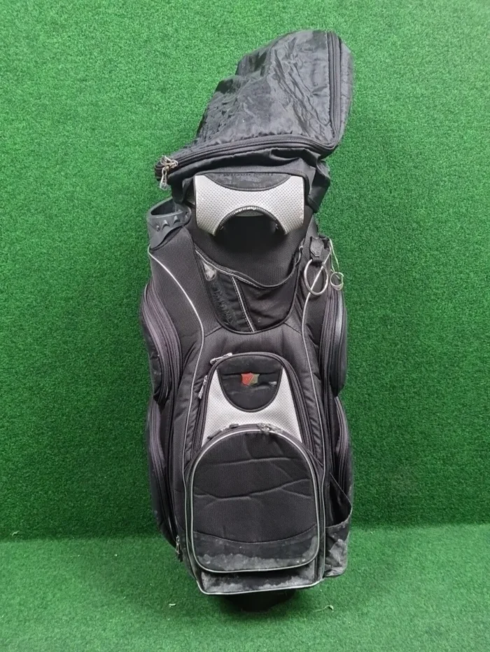 WILSON Staff Trolleybag – Herren (Schwarz, Silber / 14 Fächer / 6 Taschen) – Bild 3