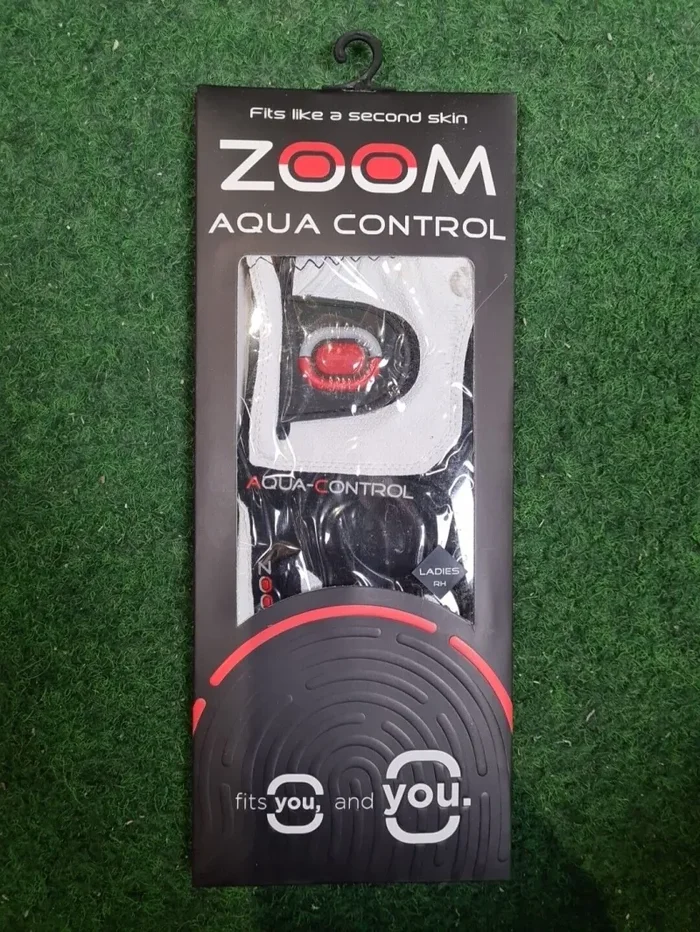 ZOOM Aqua Control Golfhandschuhe – Damen (Weiß,Schwarz, Rot / Rechts / One Size)